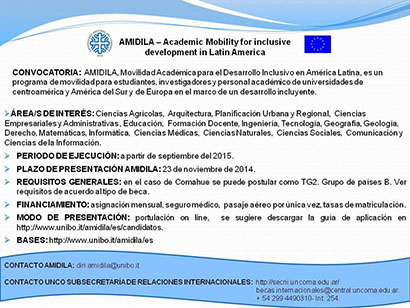 OPORTUNIDAD DE BECAS ERASMUS- AMIDILA